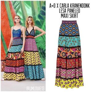 Alice + Olivia Multicolor Panel Maxi Dress
